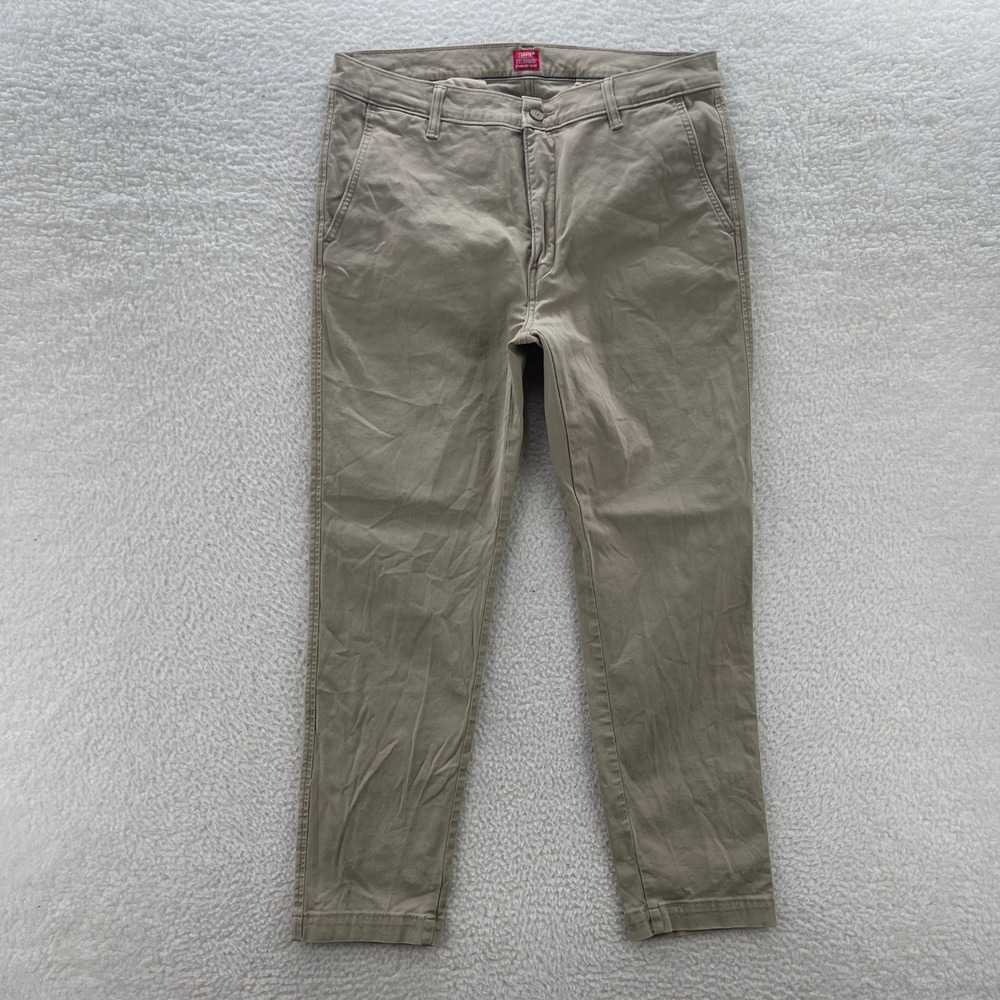 Levis Pants Mens 36x32 Beige XX Chino Standard Taper Preppy Office Casual